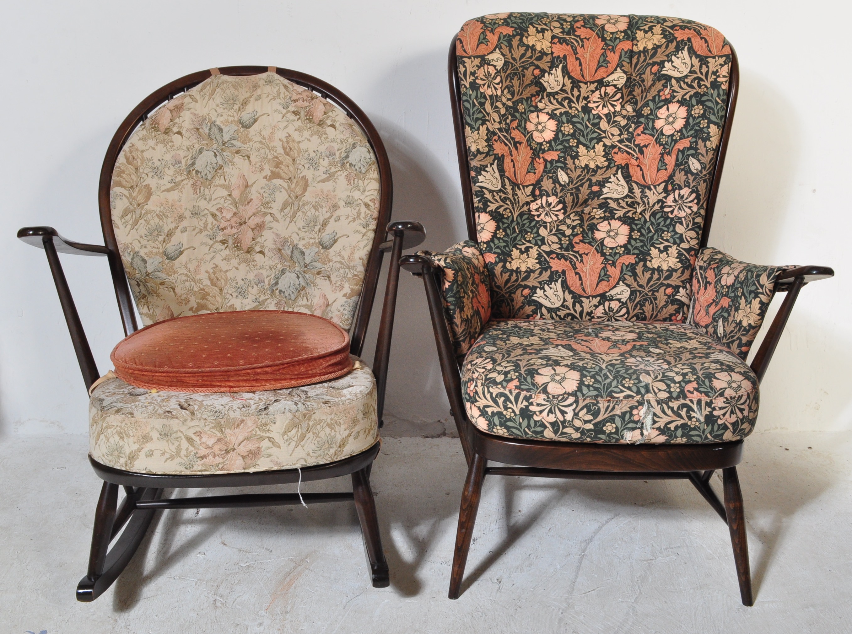 ERCOL - WINDSOR & JUBILEE - RETRO ROCKING CHAIR AND ARMCHAIR - Image 3 of 10