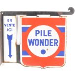 PILE WONDER - FRENCH DOUBLE SIDED ENAMEL SIGN
