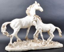 LARGE 20TH CENTURY ITALIAN CERAMIC HORSE GROUP