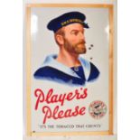 PLAYER'S PLEASE - LARGE AND IMPRESSIVE ENAMEL SIGN