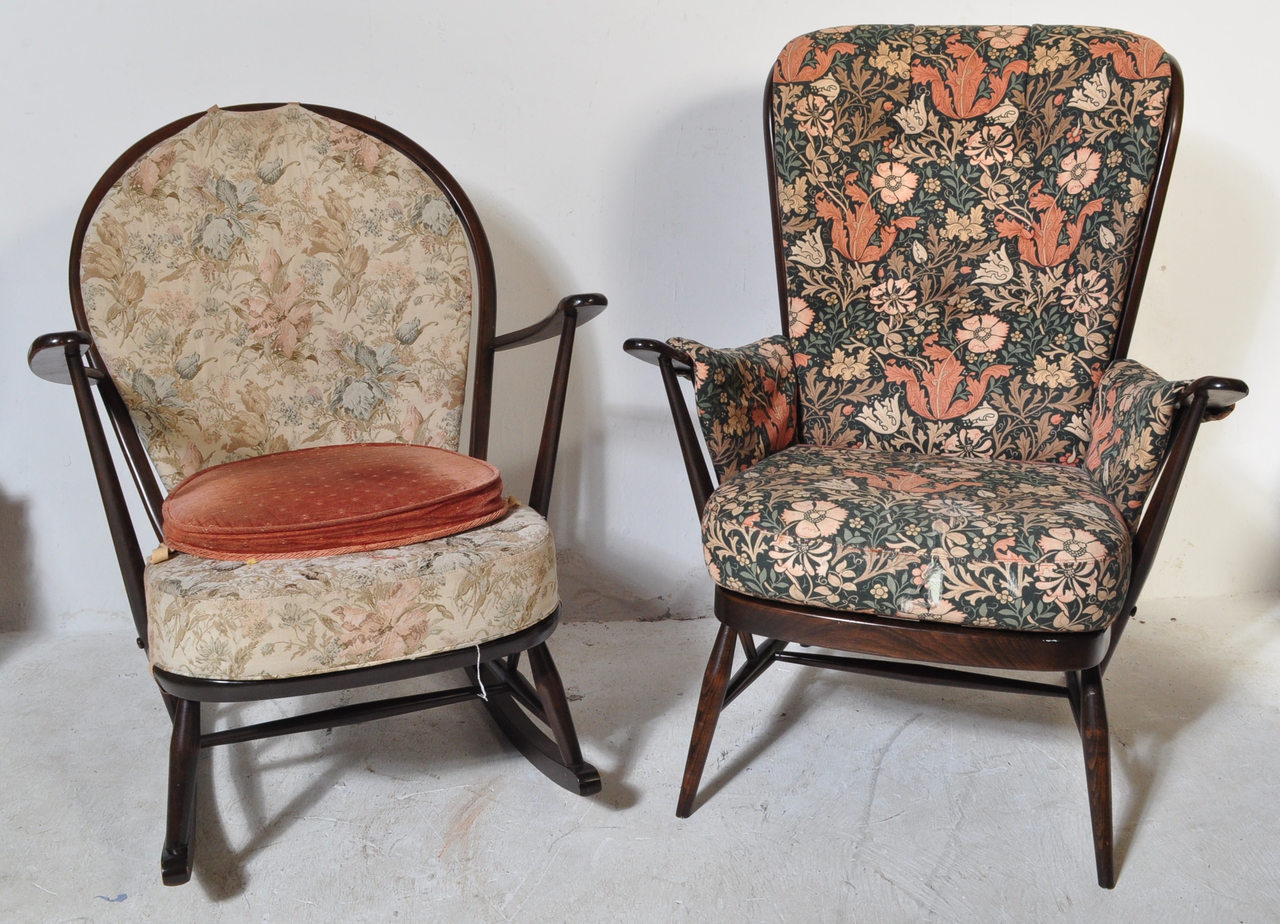 ERCOL - WINDSOR & JUBILEE - RETRO ROCKING CHAIR AND ARMCHAIR - Image 6 of 10