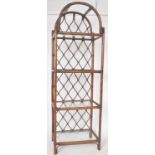 RETRO 20TH CENTURY STAINED BAMBOO UPRIGHT BOOKCASE