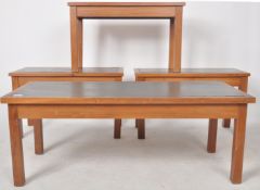 SELECTION OF MID CENTURY SLATE TOP AND TEAK TABLES