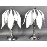 MATCHING PAIR OF CONTEMPORARY FLOWER TABLE LAMPS