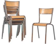 MATCHING SET OF FIVE RETRO VINTAGE STACKING CHAIRS
