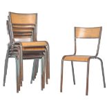 MATCHING SET OF FIVE RETRO VINTAGE STACKING CHAIRS