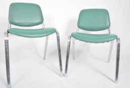 MATCHING PAIR OF CONTEMPORARY CHROME AND VINYL CHAIRS