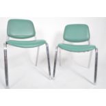 MATCHING PAIR OF CONTEMPORARY CHROME AND VINYL CHAIRS