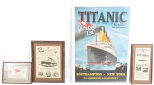 TITANIC - SELECTION OF REPRODUCTION ADVERTISING PIECES