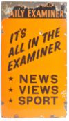 DAILY EXAMINER - RETRO ADVERTISING POINT OF SALE ENAMEL SIGN
