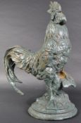 VINTAGE 20TH CENTURY CAST IRON GARDEN FIGURE OF A COCKEREL