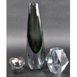 SELECTION OF THREE RETRO SCANDINAVIAN ART GLASS VASES