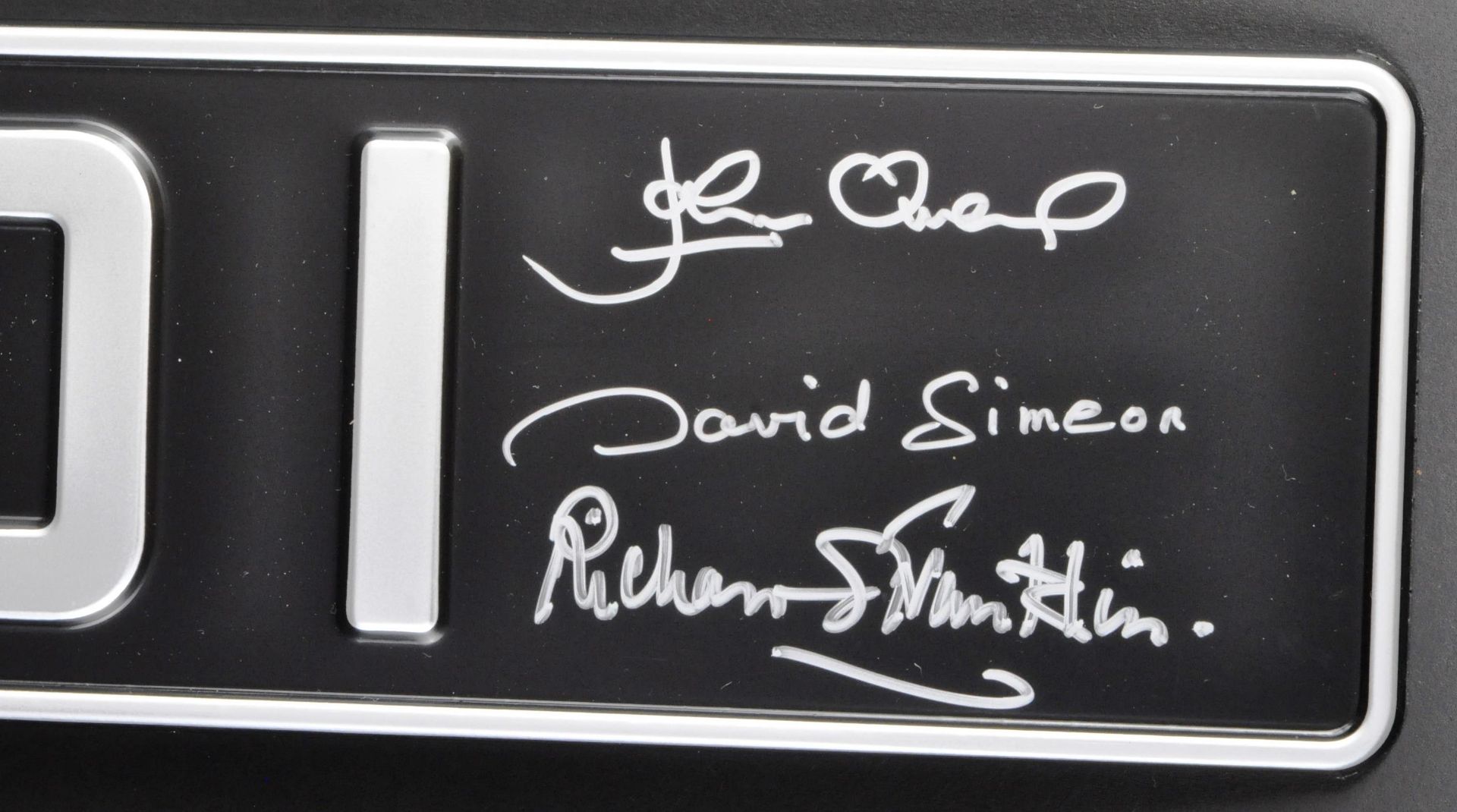 DOCTOR WHO - THE DAEMONS - AUTOGRAPHED PROP REPLICA BESSIE NUMBERPLATE - Image 2 of 3