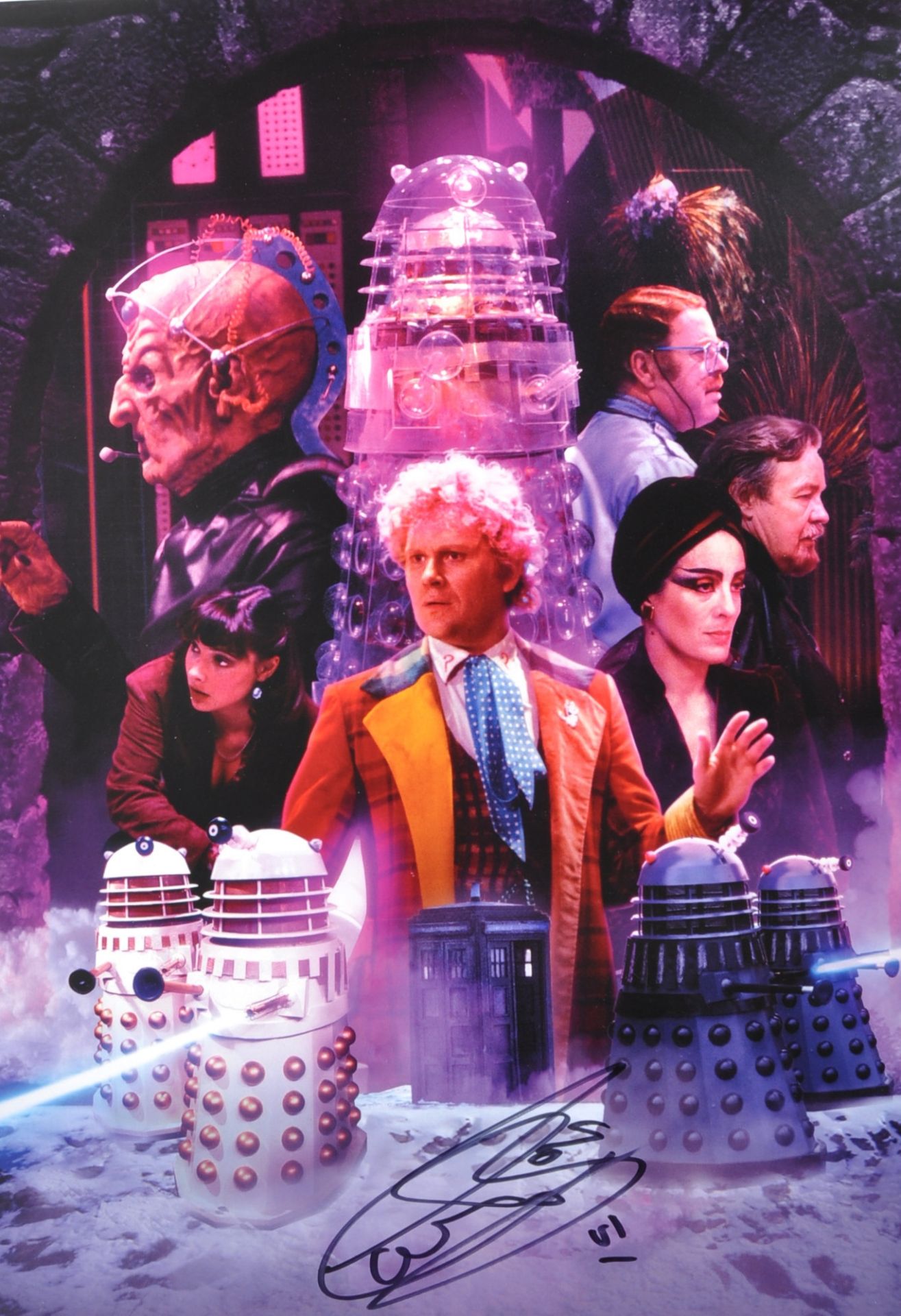 DOCTOR WHO - COLIN BAKER (SIXTH DR) - AUTOGRAPHED 16X12" POSTER