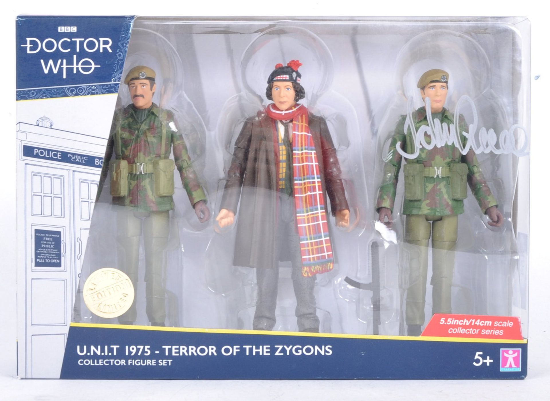 DOCTOR WHO - TERROR OF THE ZYGONS AUTOGRAPHED ACTION FIGURE SET