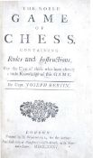 THE NOBLE GAME OF CHESS BY CAPTAIN JOSEPH BERTIN 1735