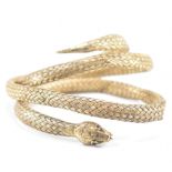 ANTIQUE RUSSIAN SILVER GILT SNAKE BANGLE