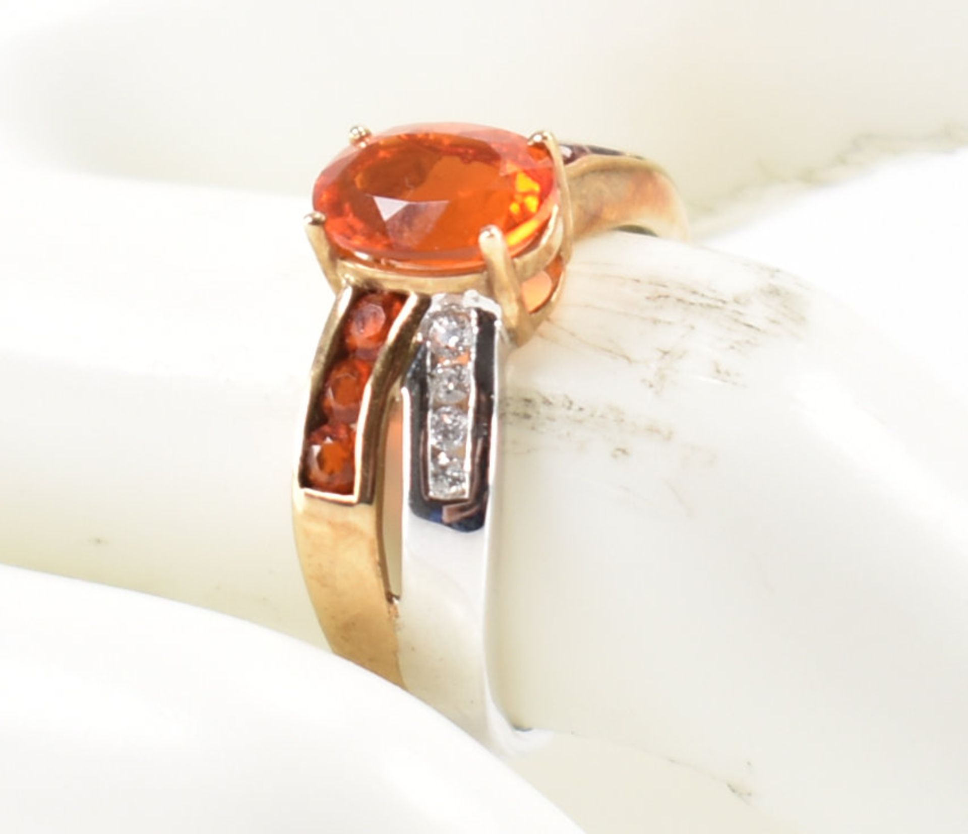 HALLMARKED 9CT GOLD FIRE OPAL RING - Image 9 of 9