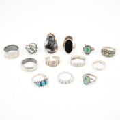 COLLECTION OF VINTAGE SILVER DRESS RINGS