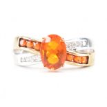 HALLMARKED 9CT GOLD FIRE OPAL RING