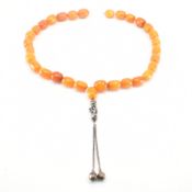 ANTIQUE AMBER BEADED NECKLACE