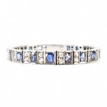 ART DECO SAPPHIRE & WHITE STONE PANEL BRACELET