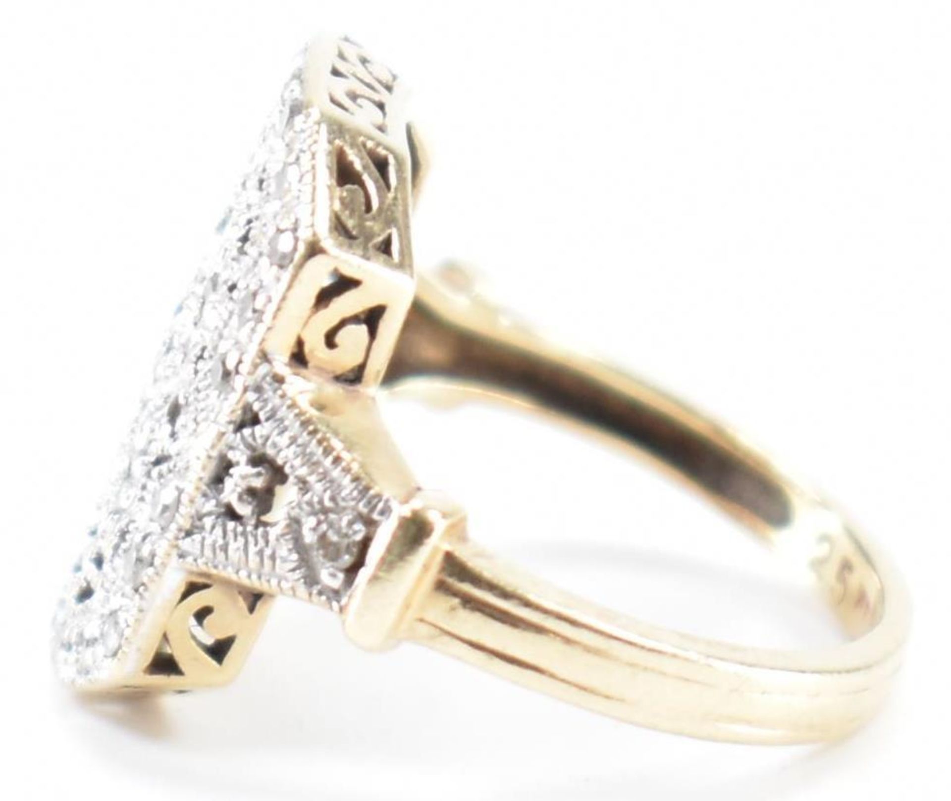 VINTAGE GOLD & DIAMOND PANEL RING - Image 2 of 8