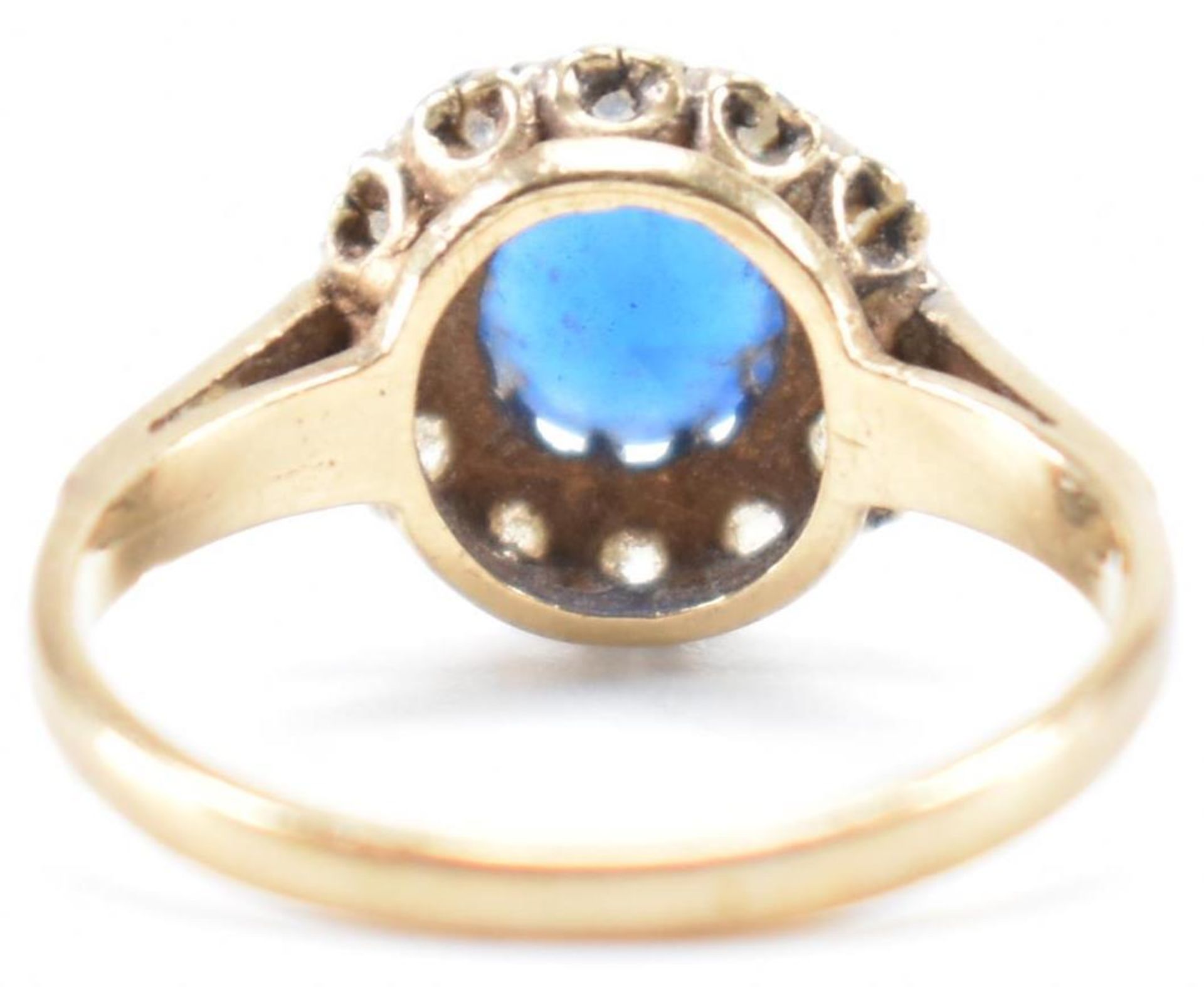 HALLMARKED 9CT GOLD BLUE & WHITE STONE RING - Image 3 of 8