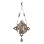 VICTORIAN SILVER & MOTHER OF PEARL PEDANT