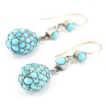 PAIR OF VICTORIAN TURQUOISE DROP EARRINGS