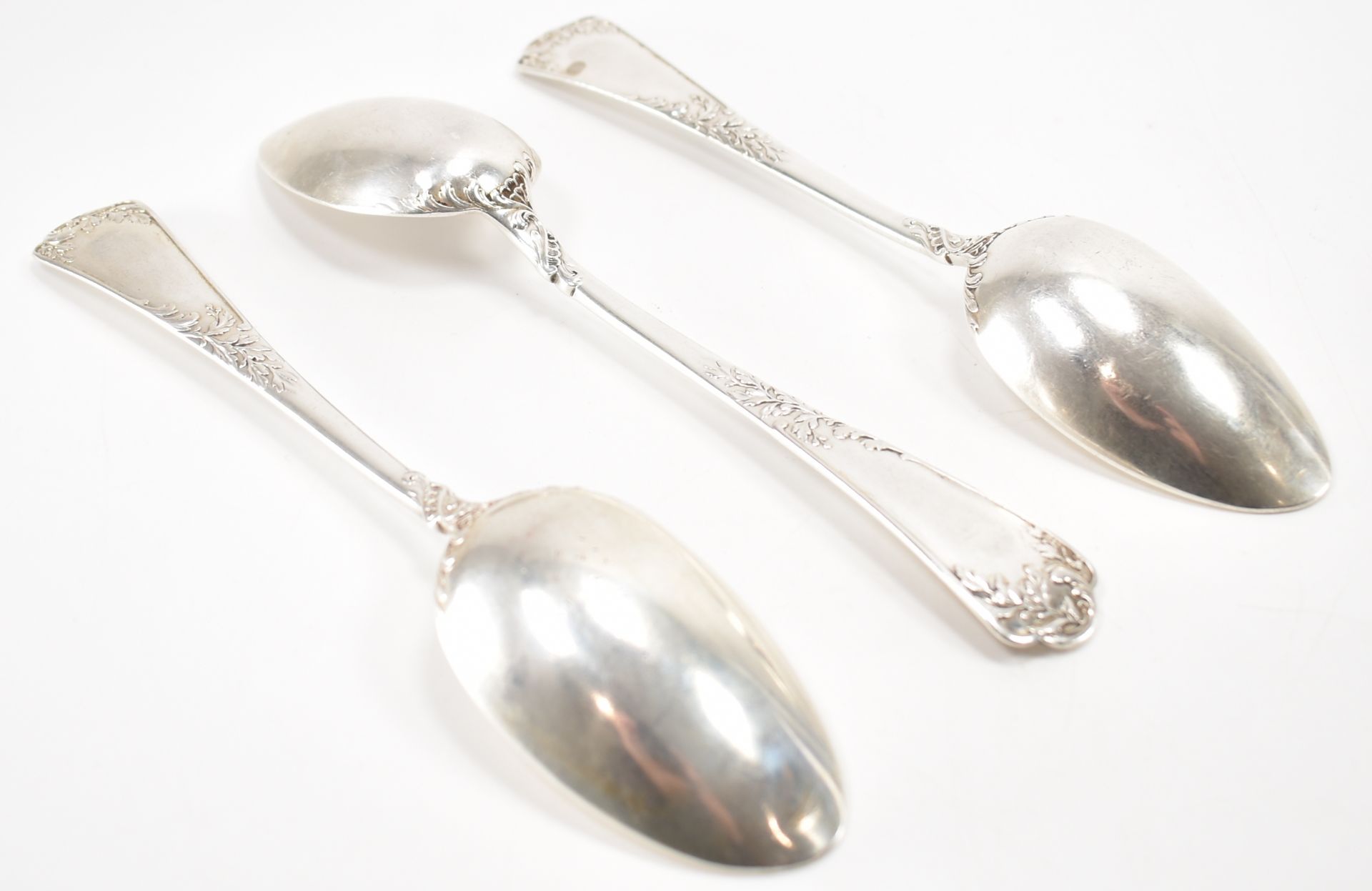 THREE ANTIQUE SILVER WHITE METAL SERVING SPOONS - Image 6 of 6