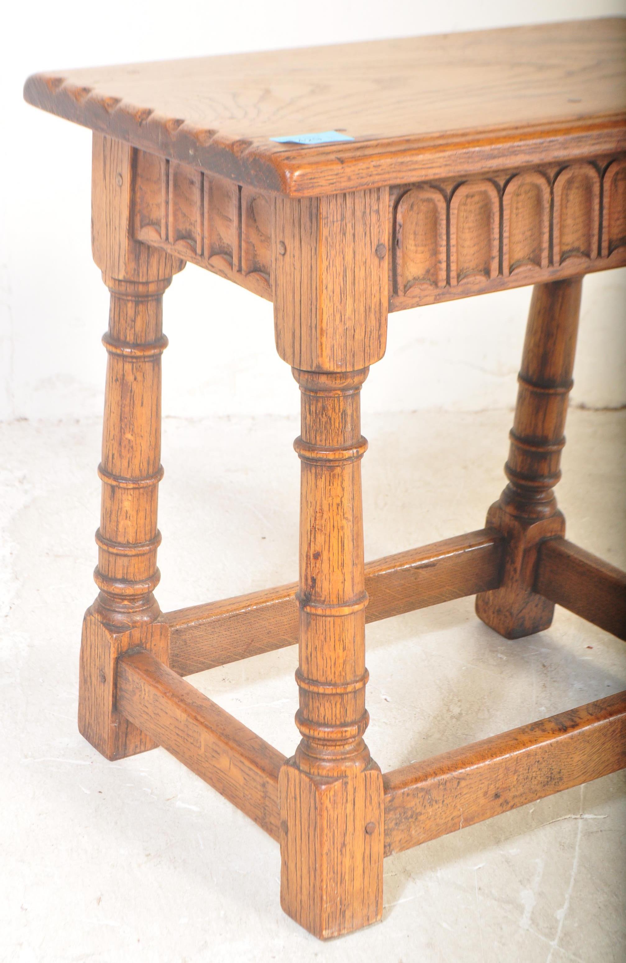 19TH CENTURY PEG JOINTED ARTS & CRAFTS OAK JOINT STOOL - Image 4 of 4