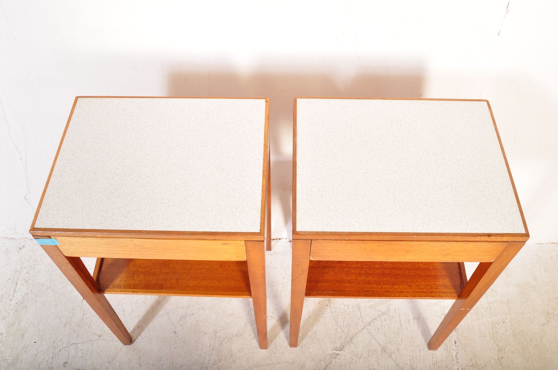 PAIR OF VINTAGE AIR MINISTRY BEDSIDE TABLES - Image 2 of 5