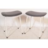 PAIR OF RETRO 1960S KANDYA VINYL & METAL STOOLS