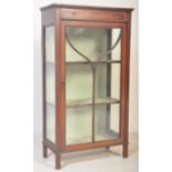 EDWARDIAN MAHOGANY & MARQUETRY INLAID DISPLAY CABINET