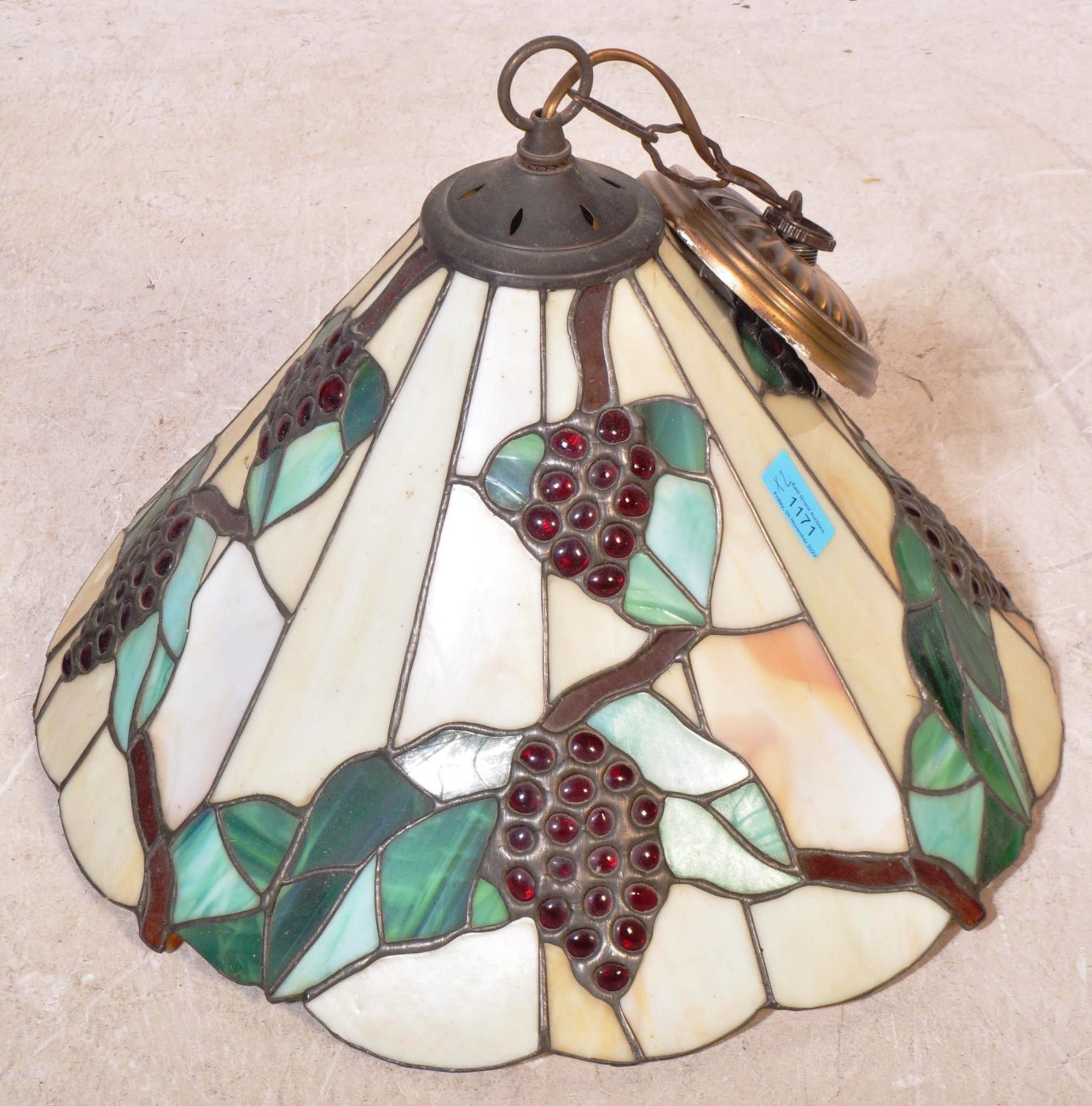 TWO TIFFANY STYLE CEILING LAMP SHADES - Image 4 of 6