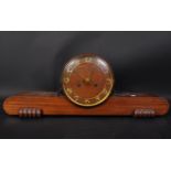 ART DECO MAHOGANY WOOD MANTEL CLOCK