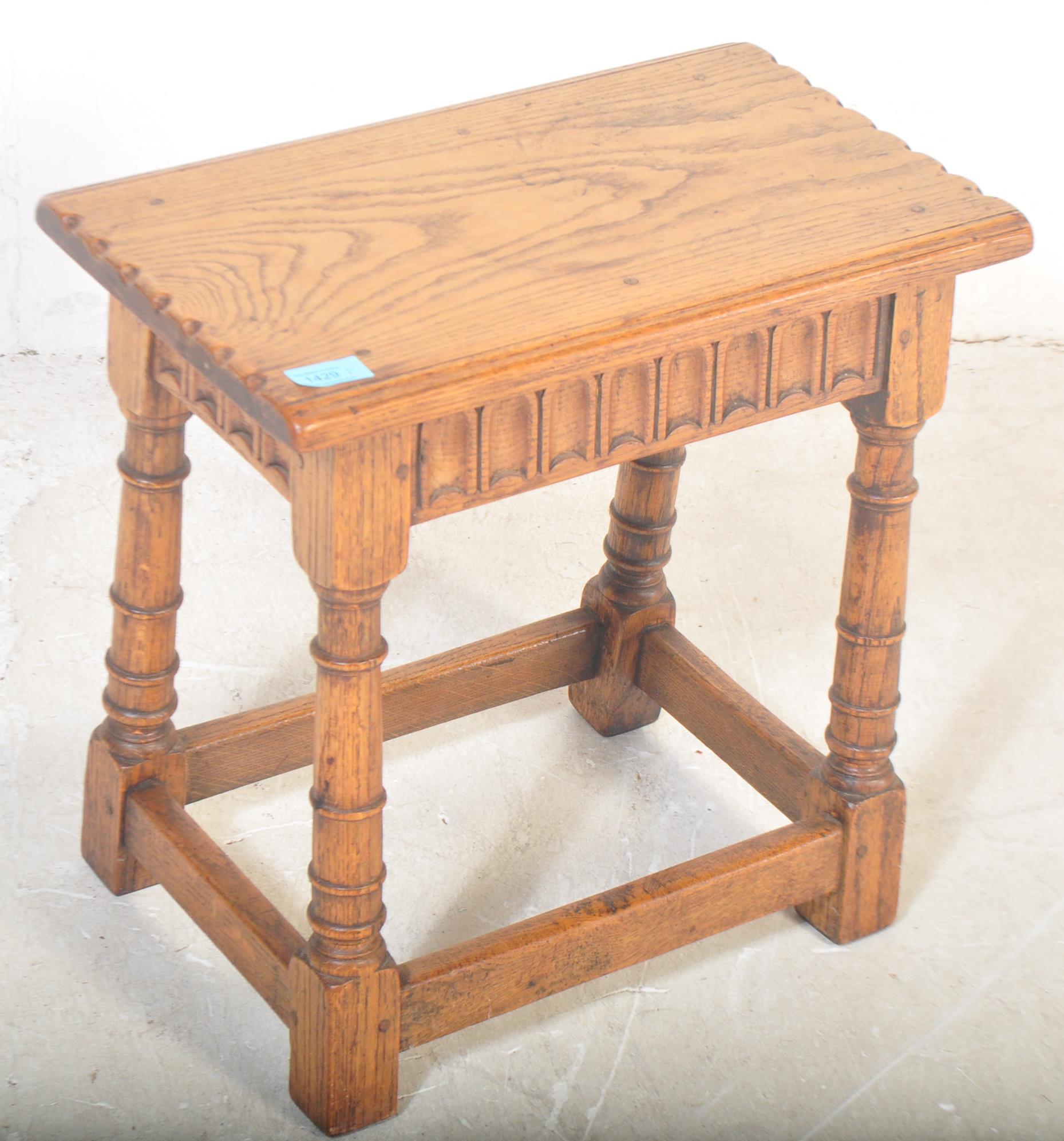 19TH CENTURY PEG JOINTED ARTS & CRAFTS OAK JOINT STOOL - Image 2 of 4