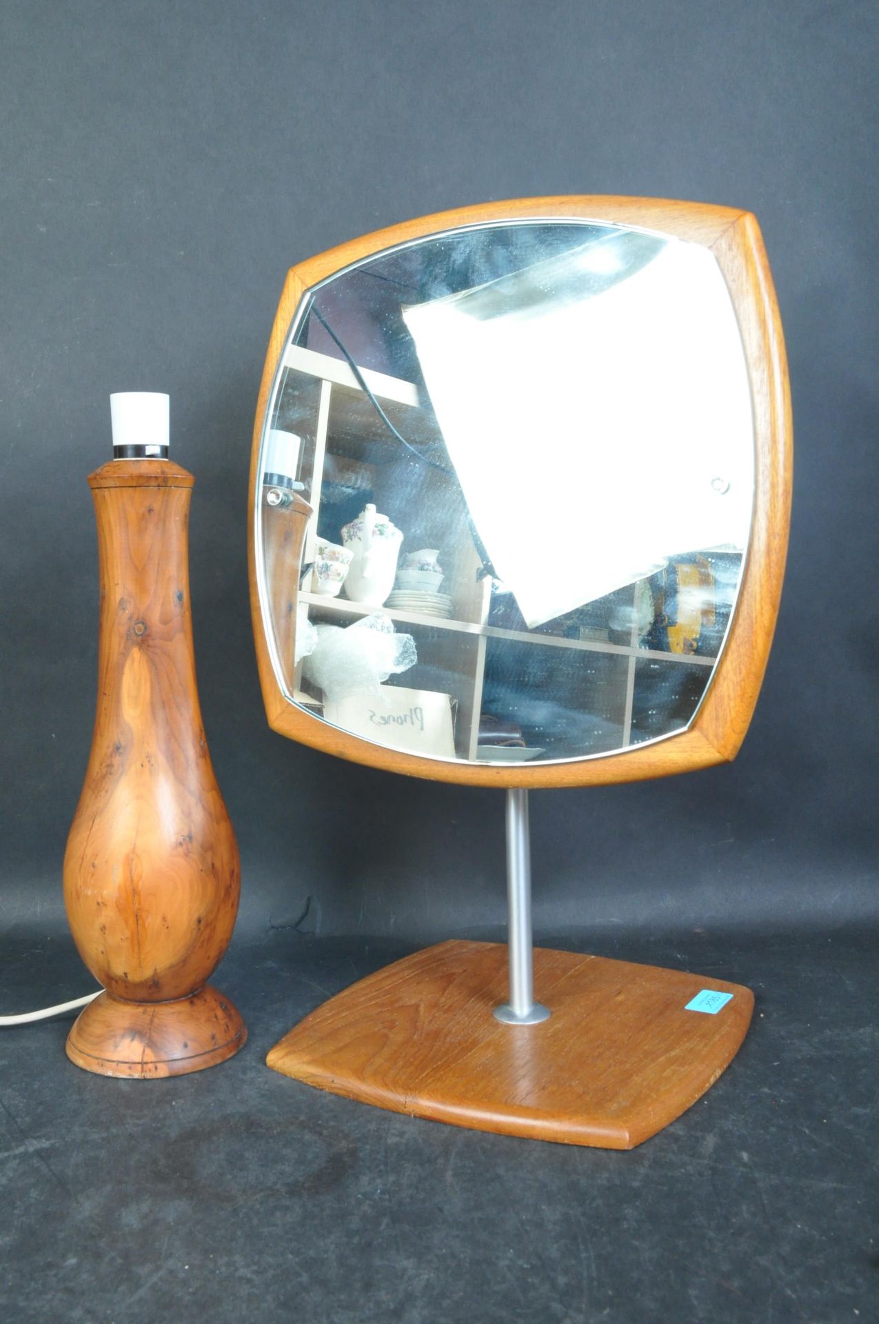 RETRO VINTAGE TEAK DANISH INSPIRED ATOMIC MIRROR WITH OTHER - Image 6 of 6