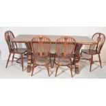 18TH CENTURY REVIVAL OAK REFECTORY DINING TABLE & CHAIRS