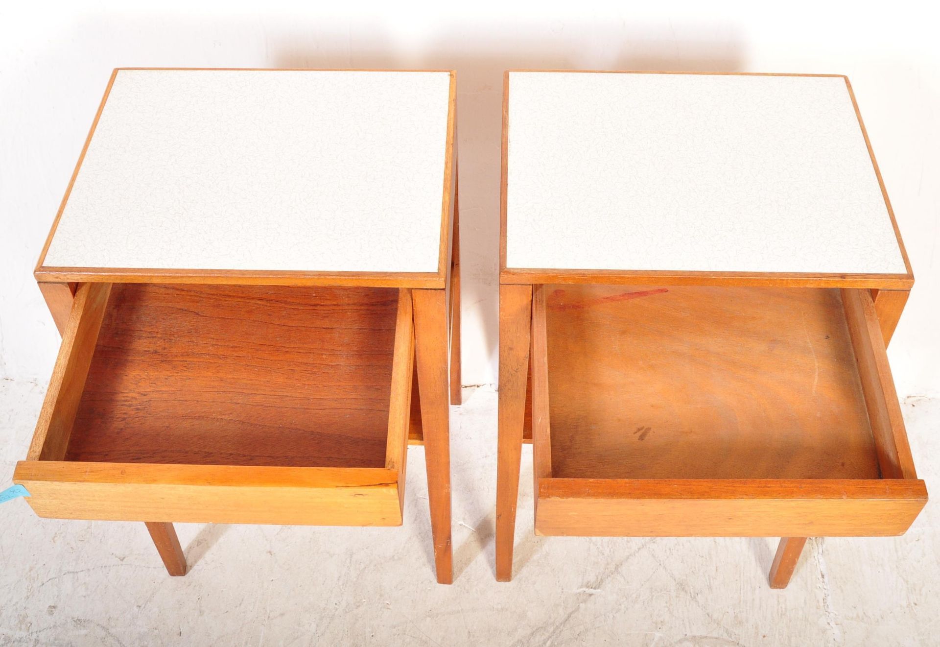 PAIR OF VINTAGE AIR MINISTRY BEDSIDE TABLES - Image 3 of 5