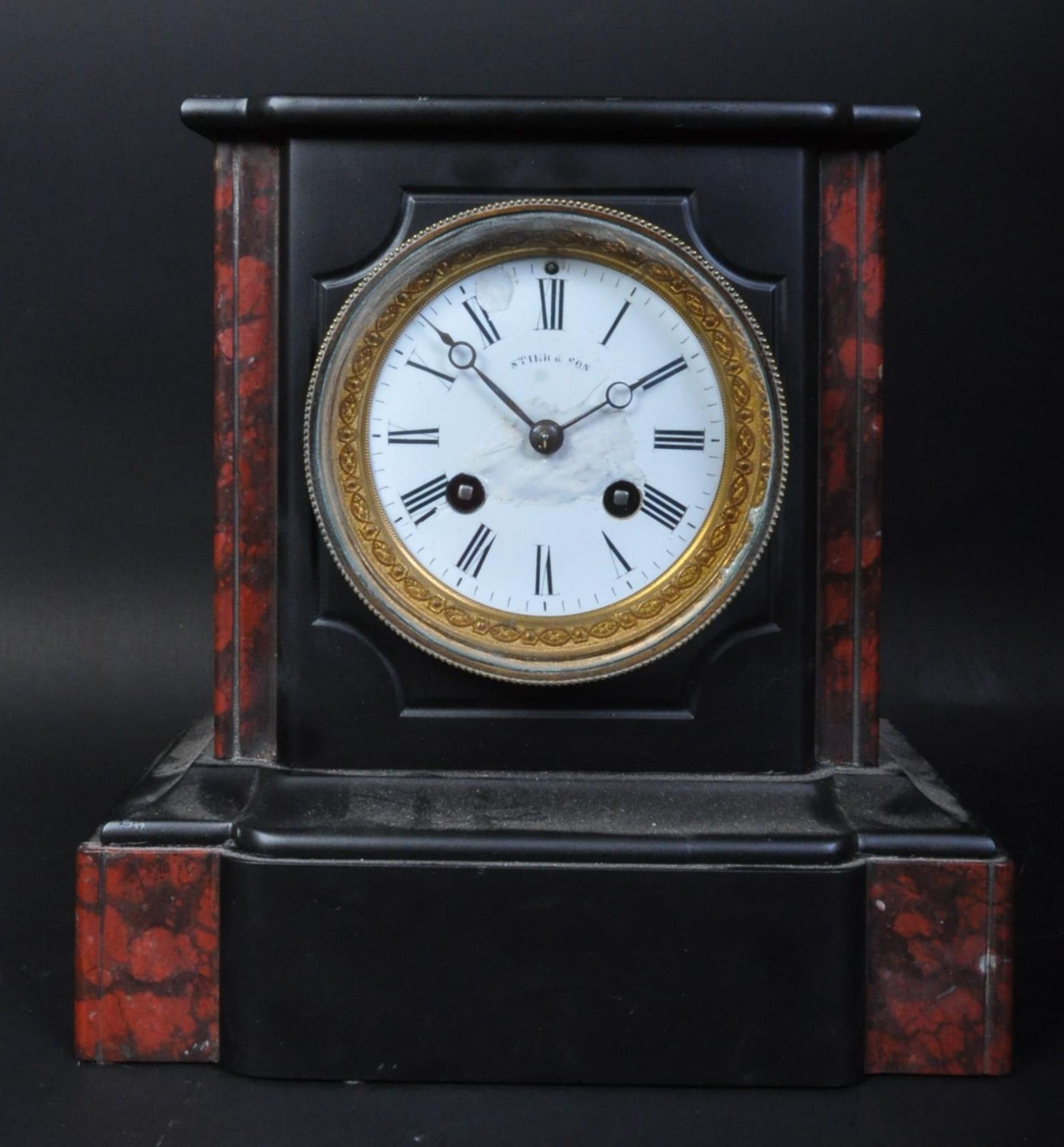 19TH CENTURY FRENCH STIER & SON EIGHT DAY MANTEL CLOCK