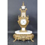 GERMAN IMPERIAL CONTINENTAL BRASS AND MARBLE CLOCK