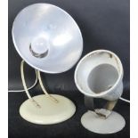 TWO RETRO VINTAGE CONVERTED HEAT TABLE LAMPS