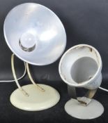 TWO RETRO VINTAGE CONVERTED HEAT TABLE LAMPS