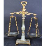 ONYX AND BRASS WEIGHING SCALES