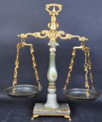 ONYX AND BRASS WEIGHING SCALES