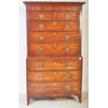 19TH CENTURY GEORGE III MAHOGANY CHEST ON CHEST