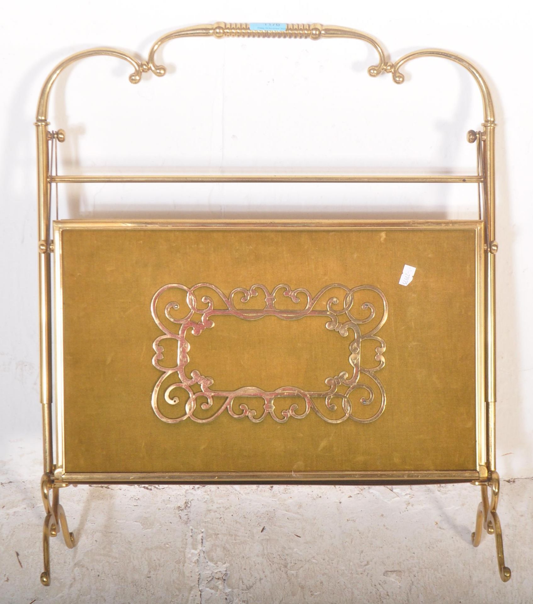 MID-CENTURY BRASS MAGAZINE RACK - CANTERBURY STAND - Image 3 of 5