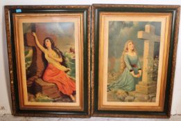 PAIR OF LARGE VICTORIAN RELIGIOUS FRAMED PRINTS